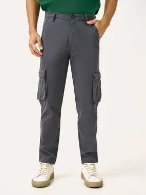 Cave Grey Slim Fit Stretch Cargo Pants