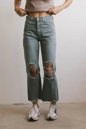 Charlie Distressed Jeans in Teal