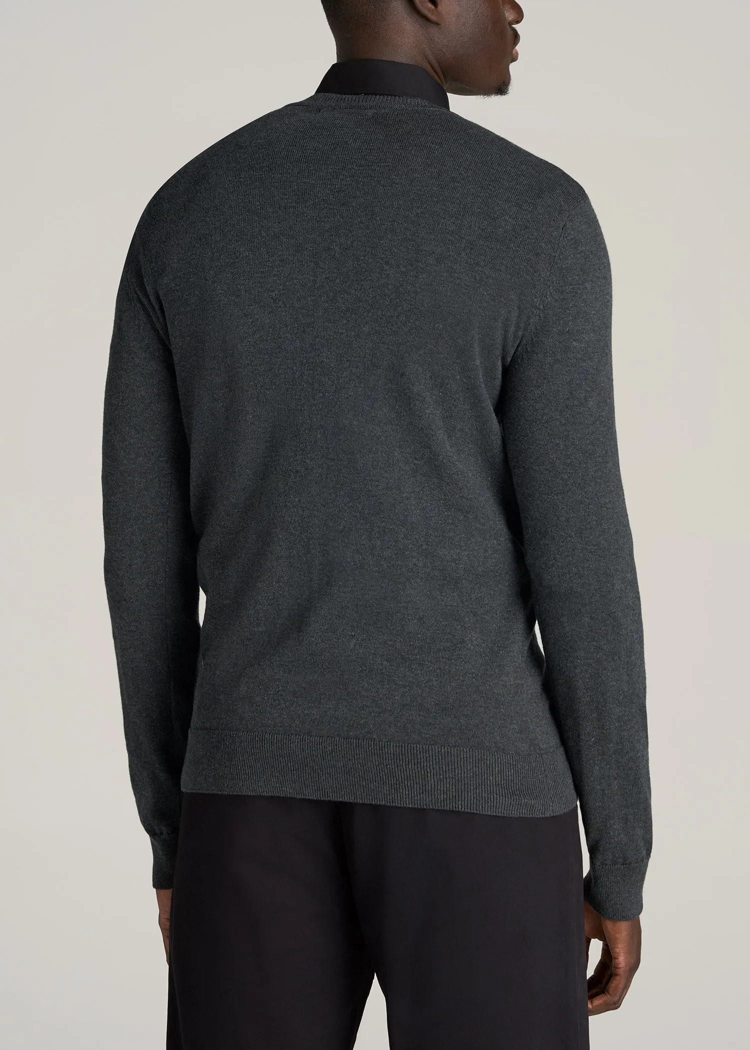 Everyday V-Neck Tall Men's Sweater in Charcoal Mix