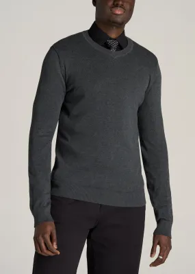 Everyday V-Neck Tall Men's Sweater in Charcoal Mix