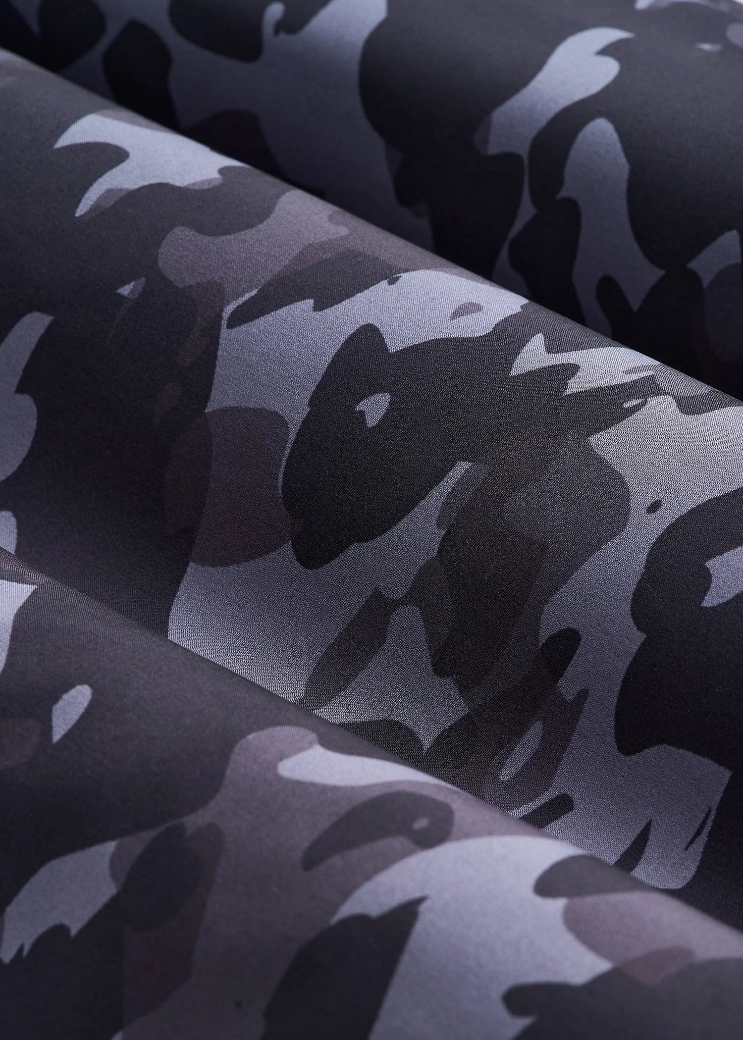 Featherweight Perforated Training Shorts for Tall Men in Black Camo