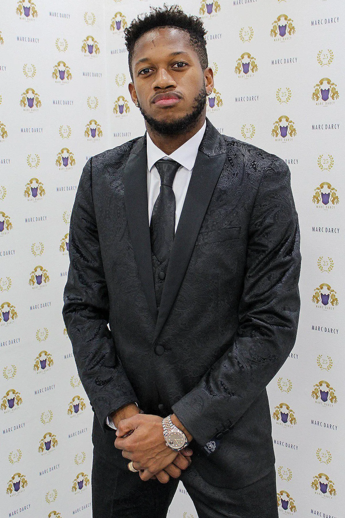 Fenerbahe And Brazil Midfielder Fred in Simon Black Velvet Suit