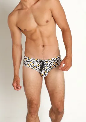 Freestyle Swim Brief w/ Removable Cup (Black Gold Tiger)