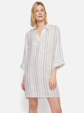 French Linen Stripe Tunic Dress | Blue