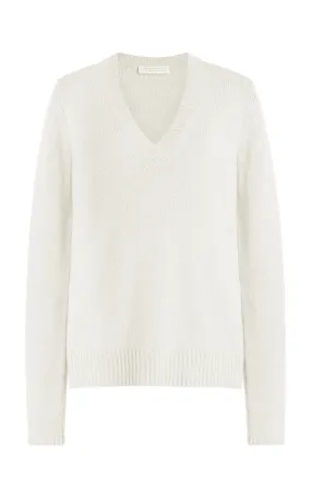 Isiah Knit Sweater in Ivory Cashmere