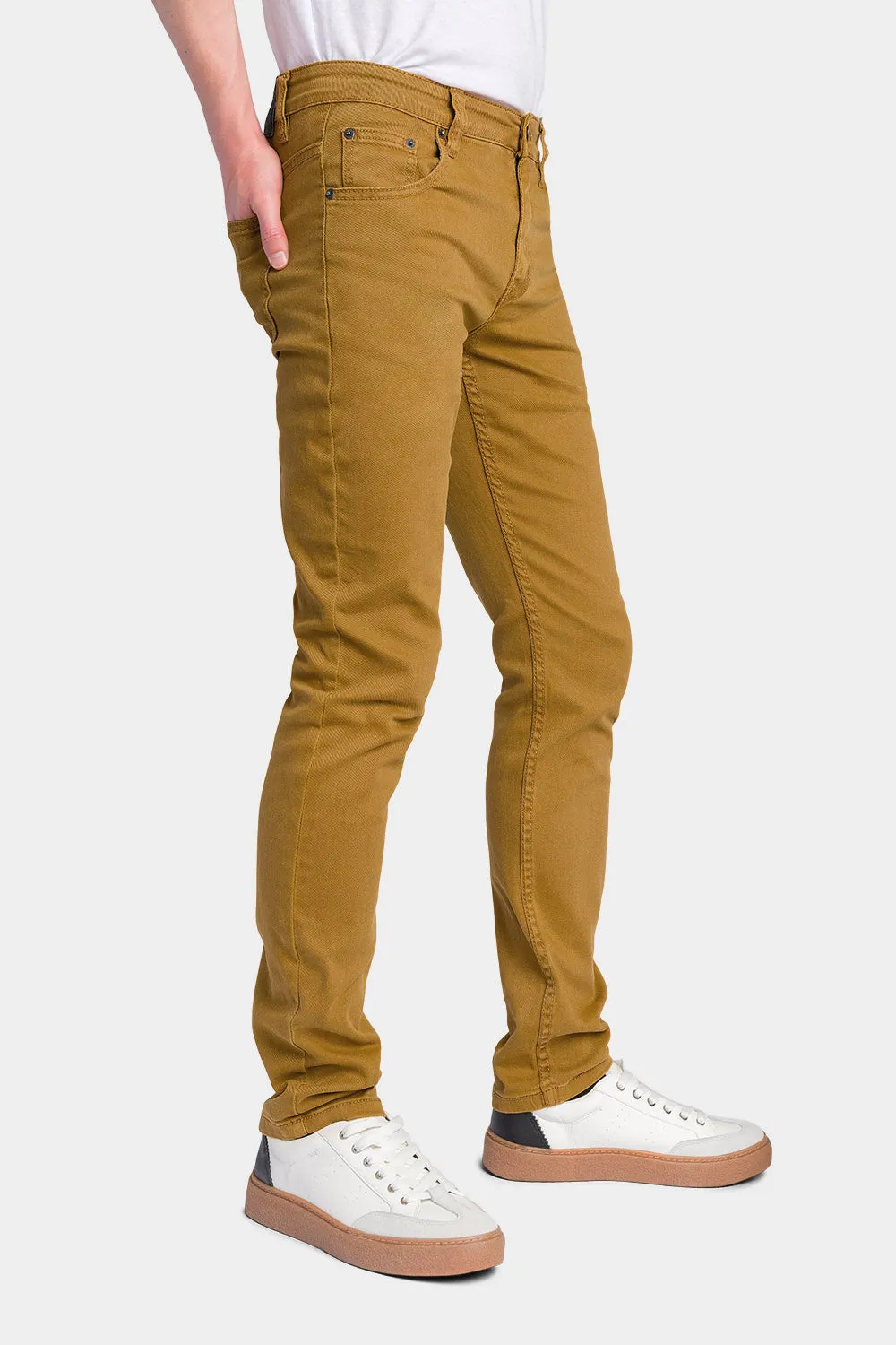 Men's Essential Skinny Fit Colored Jeans (Dark Wheat)