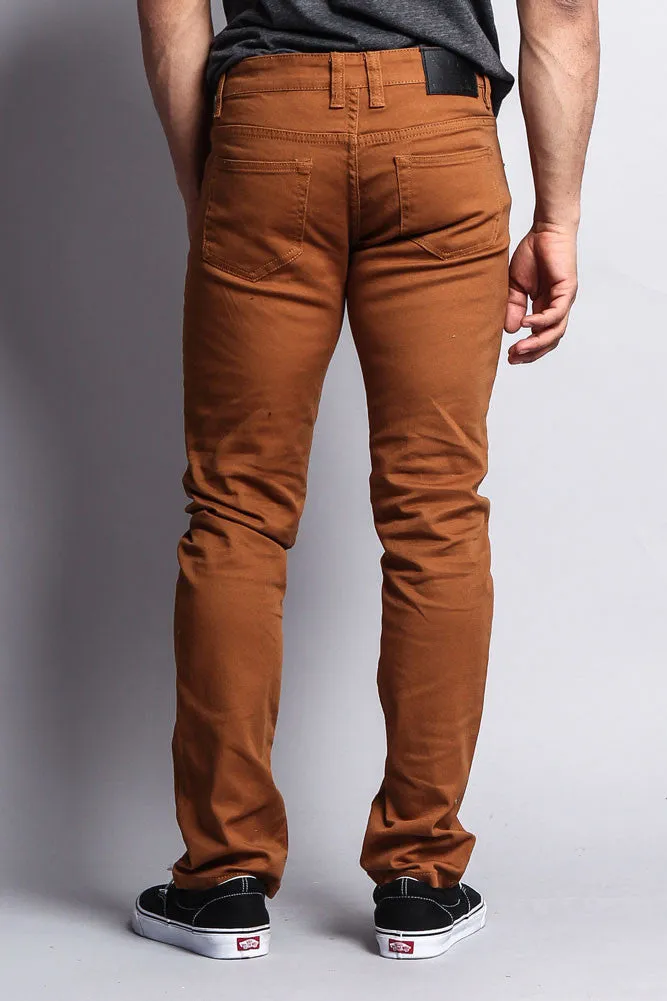 Men's Essential Skinny Fit Colored Jeans (Dark Wheat)