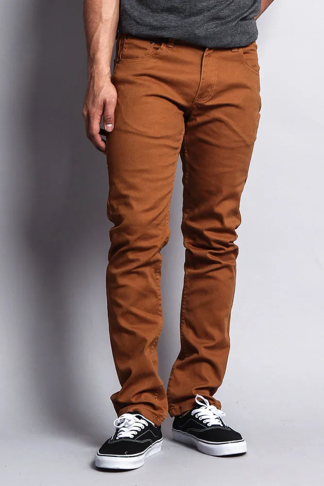 Men's Essential Skinny Fit Colored Jeans (Dark Wheat)