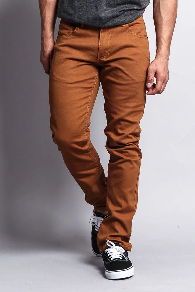 Men's Essential Skinny Fit Colored Jeans (Dark Wheat)