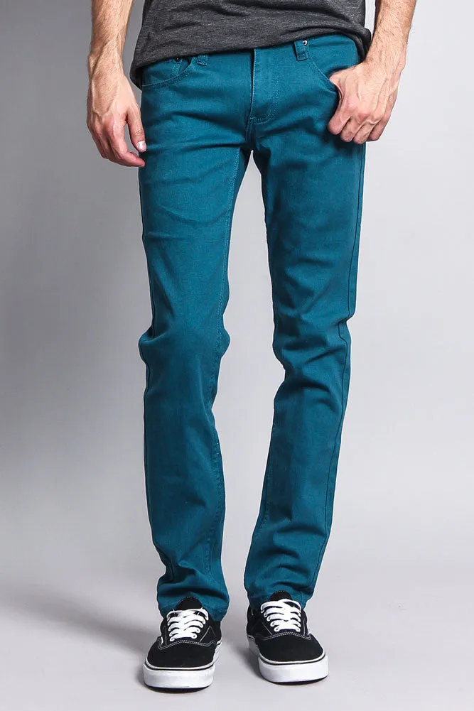 Men's Essential Skinny Fit Colored Jeans (Devil Blue)