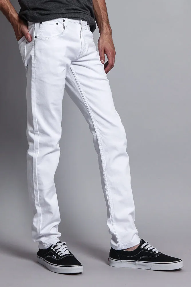 Men's Essential Skinny Fit Colored Jeans (White)