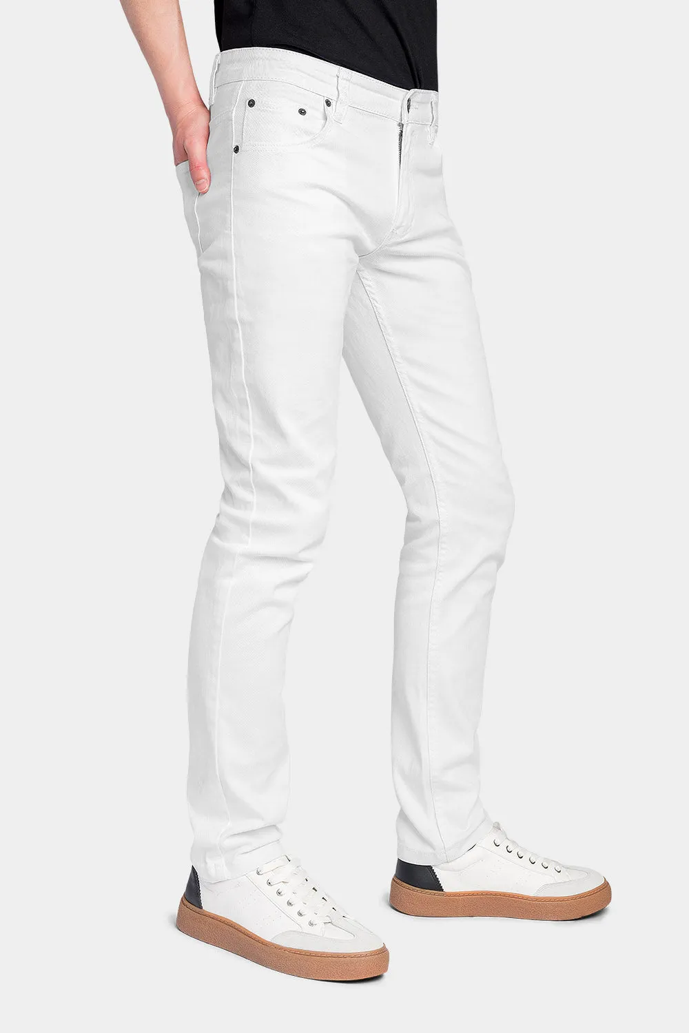 Men's Essential Skinny Fit Colored Jeans (White)