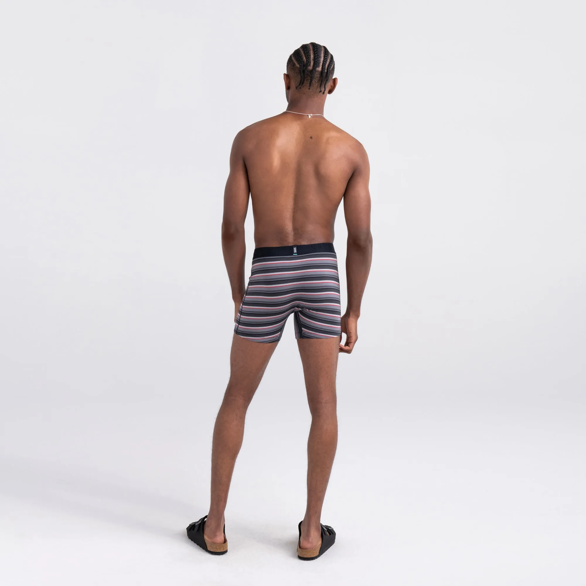 Saxx DROPTEMP Cooling Cotton 1 Pack Boxer Briefs - College Stripe Grey