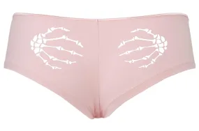 Skeleton Ass Grab  Boyshorts  Light Pink