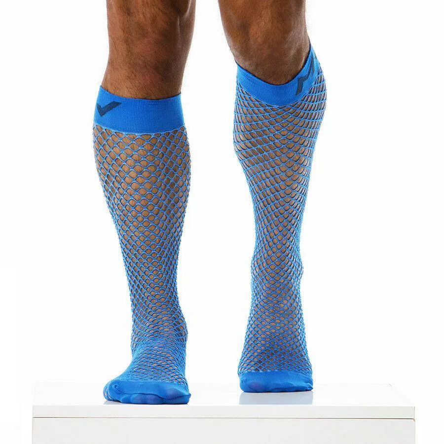 S/M Modus Vivendi Long Socks FishNet Blue XS1821 B62