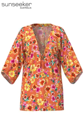 Sunseeker Vibrant Vacation Kaftan, Spicy Orange (3230024)