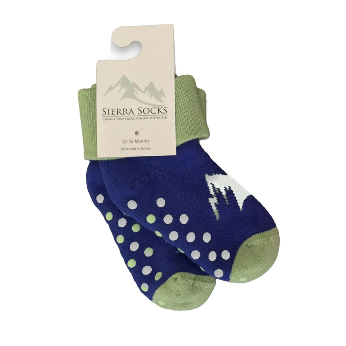 Toddler Combed Cotton Turn cuff  Non-Slip Socks